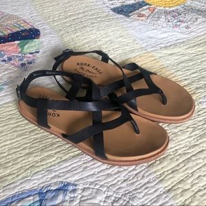 Kork-Ease Yarbrough Black Strappy Sandals